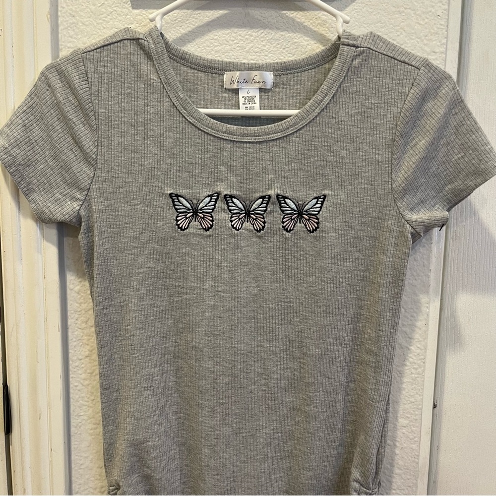 White fawn butterfly dress